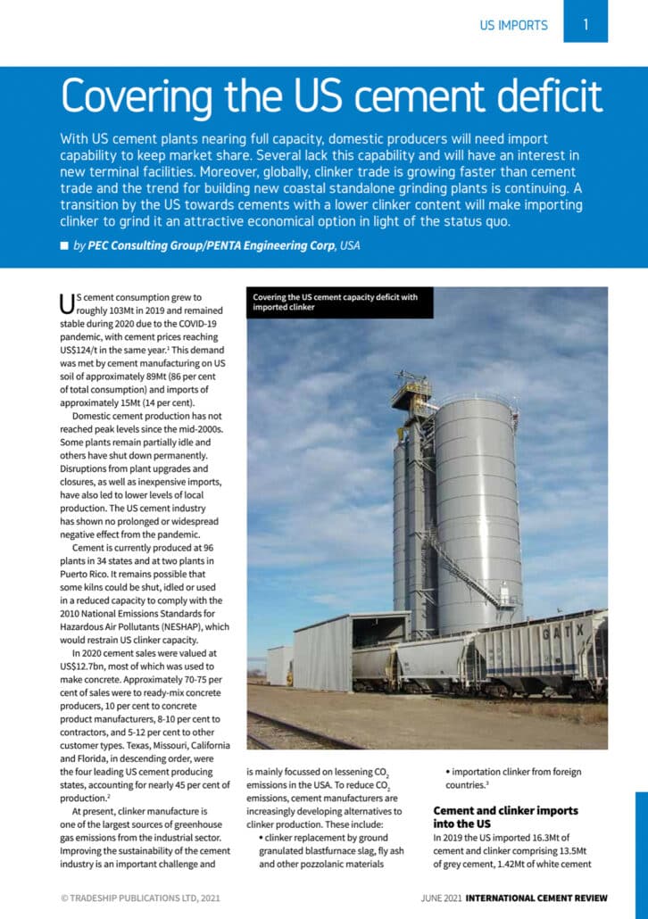 COVERING THE US CEMENT DEFICIT